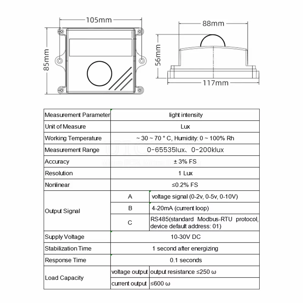 Датчик освещенности RS485 аналоговый 4-20 мА 0-5 В 0-10 выход высокоточный передатчик