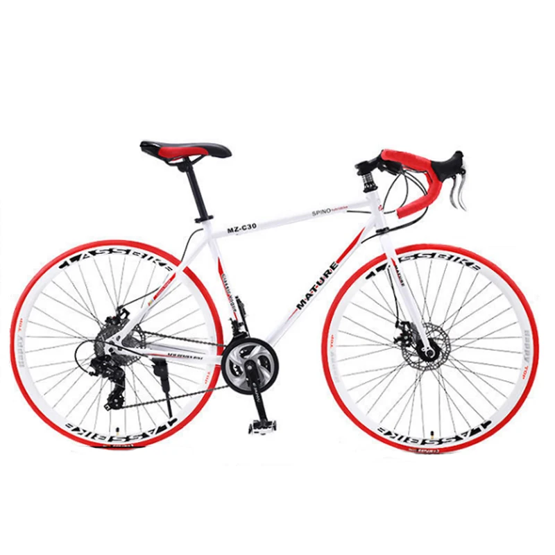 700C Aluminum Road Bicycle 21 27 30 Speed Bend Double Disc Brakes Sports Bike Student High Quality Bicycle For Adults