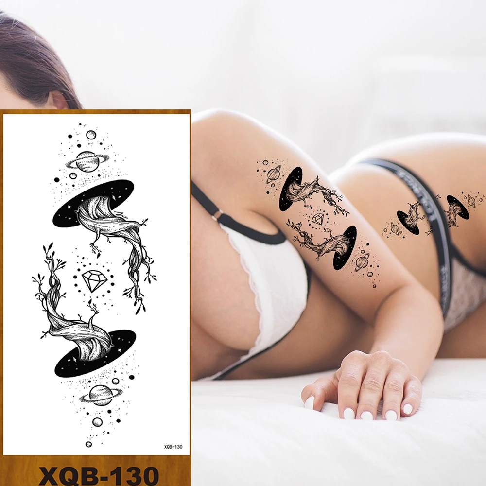 Временные тату-наклейки для женщин и девушек руки поддельные шеи тату на грудь