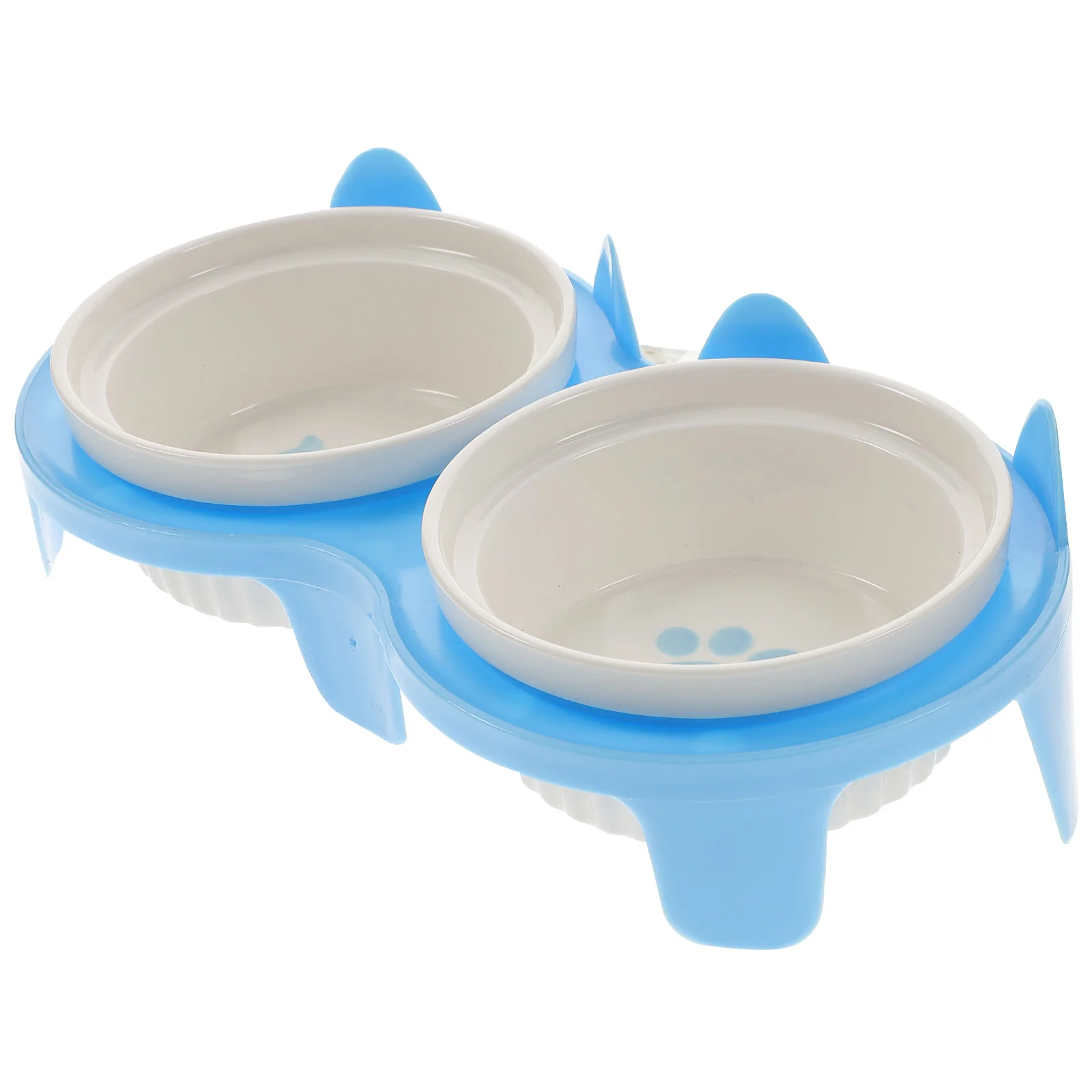 

1 Set of Ceramic Cat Bowl Floor Cat Bowl Double Cat Bowls Pet Supply