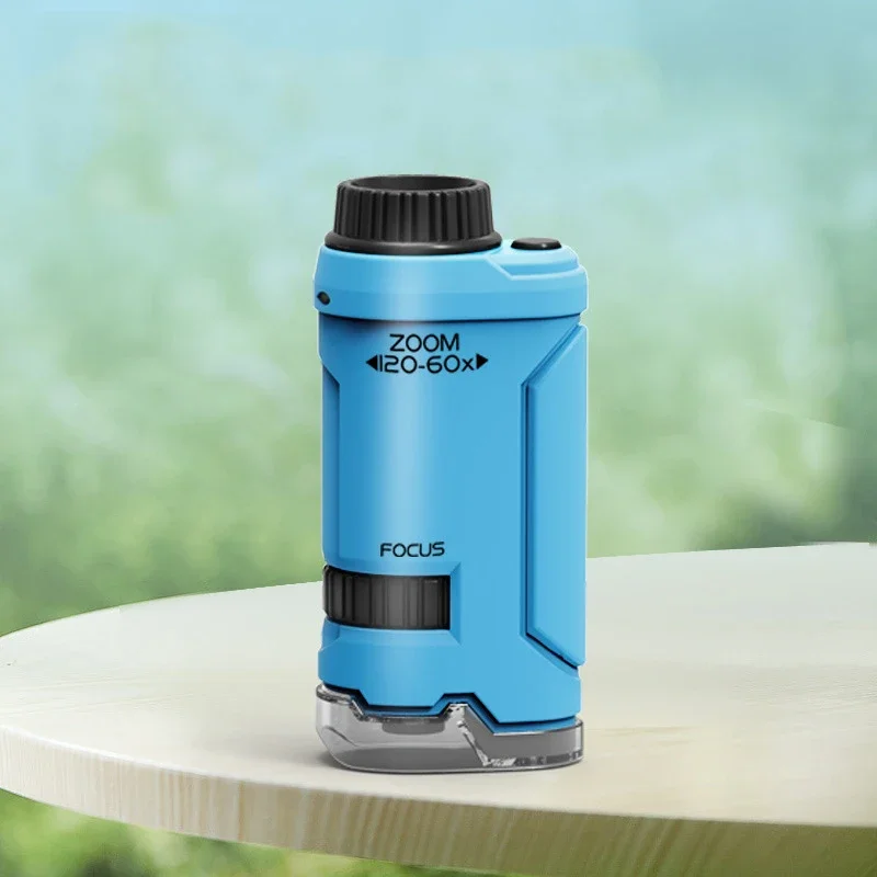 

Детский научный эксперимент, карманный микроскоп, набор игрушек, 60-120x, образовательный мини-ручной микроскоп со светом, детские игрушки, подарок