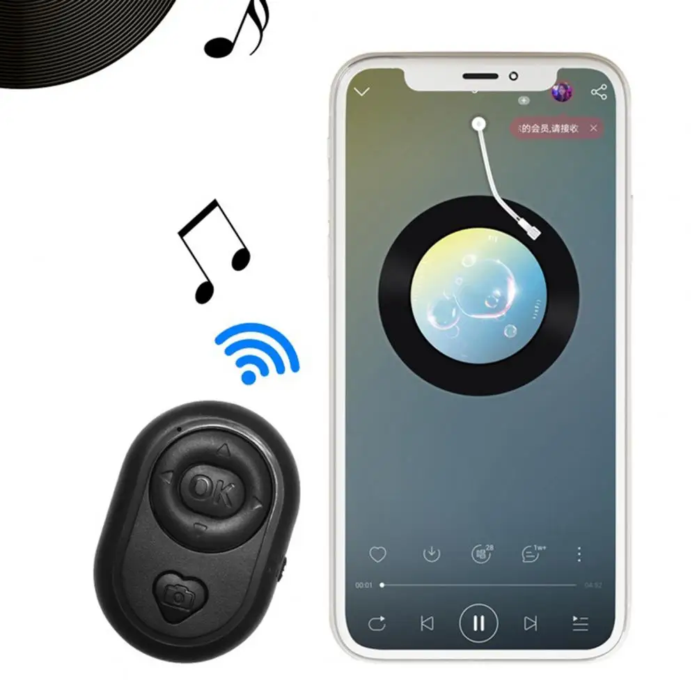 

Mini Wireless Selfie Remote Control Bluetooth-compatible Shutter Release Button Camera Phone Self-timer Page Turning Controller