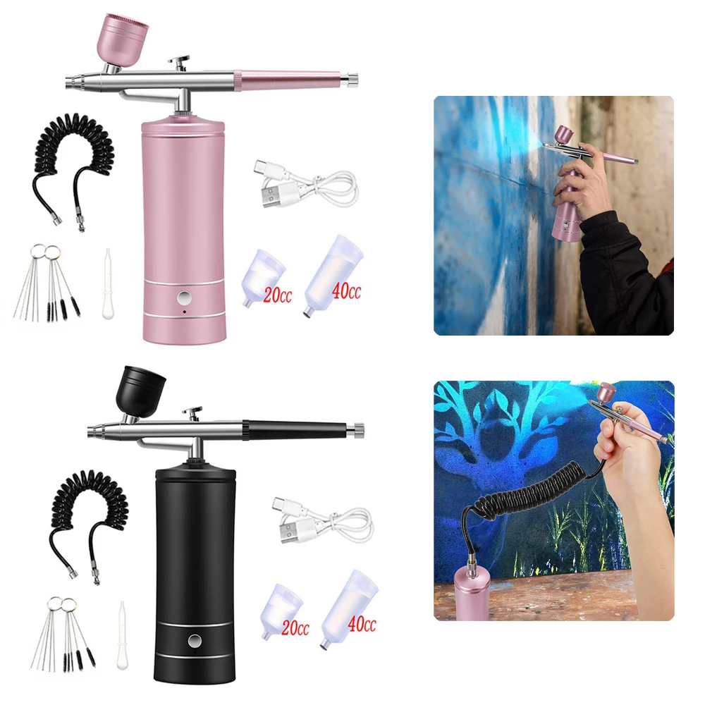 Kit Portable Air-brush Paint Spray Gun Airbrush For Nail Art Tattoo Craft Cake Paint Nano Fog Mist Sprayer