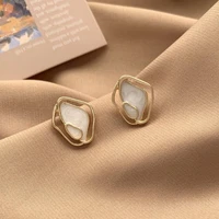 fashion korean geometric flower circle women stud earrings girl jewelry moon tassel pearl crystal piercing wedding colorful gift