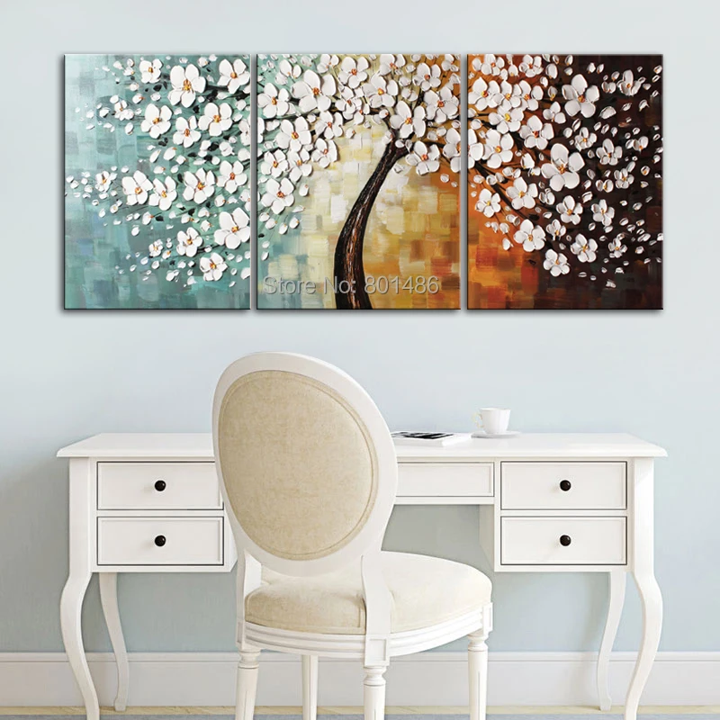 Картина маслом ручной работы нож цветок абстрактные картины на холсте синий