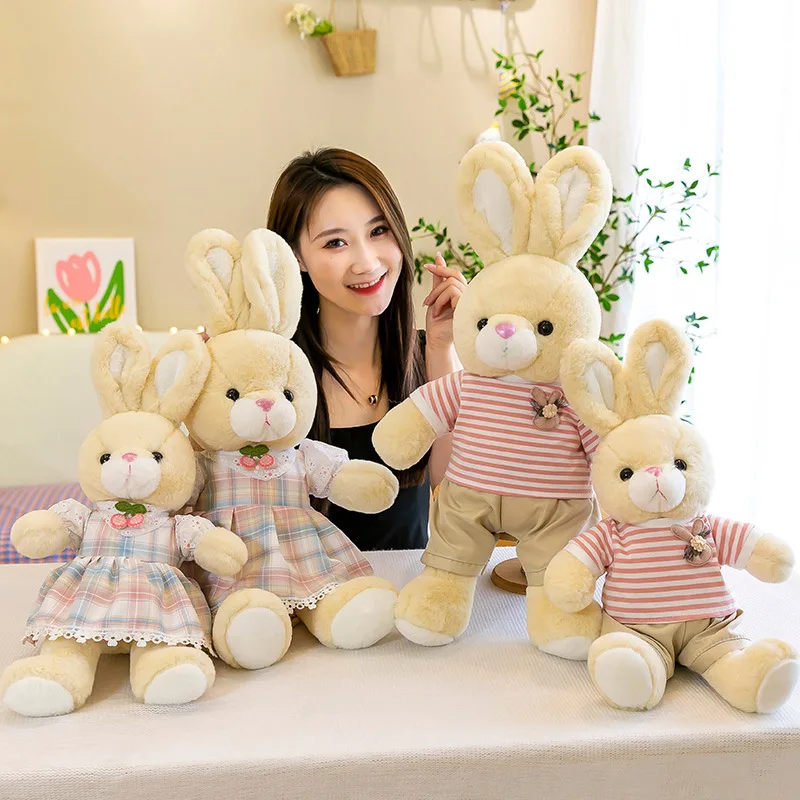 

50-75cm Cute Flower Skirt Couple Rabbit Plush Toy / Valentine's Day / Birthday Gift / Mascot of The Year of The Rabbit