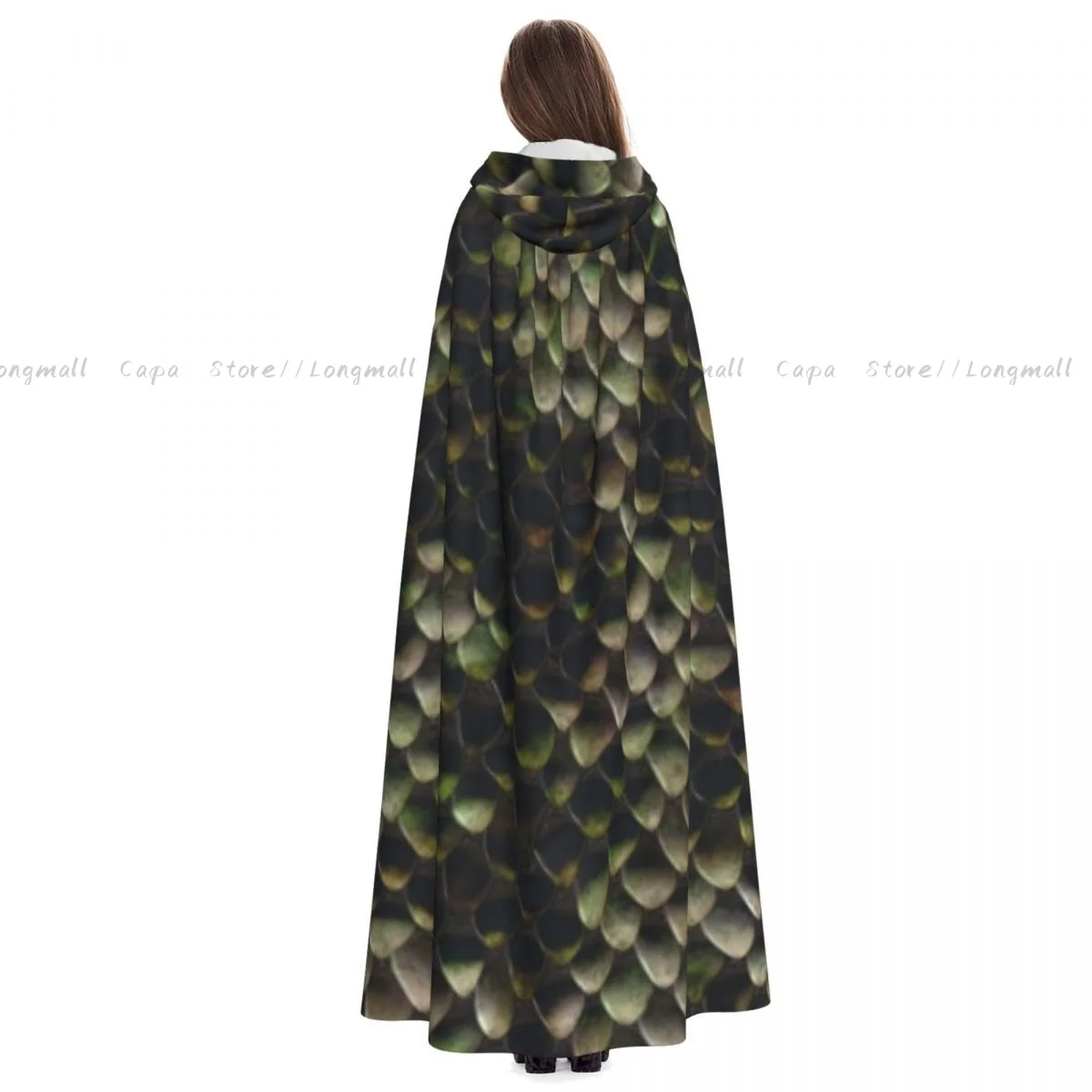 Текстура змеиной кожи плащ с капюшоном пальто костюм для косплея на Хэллоуин