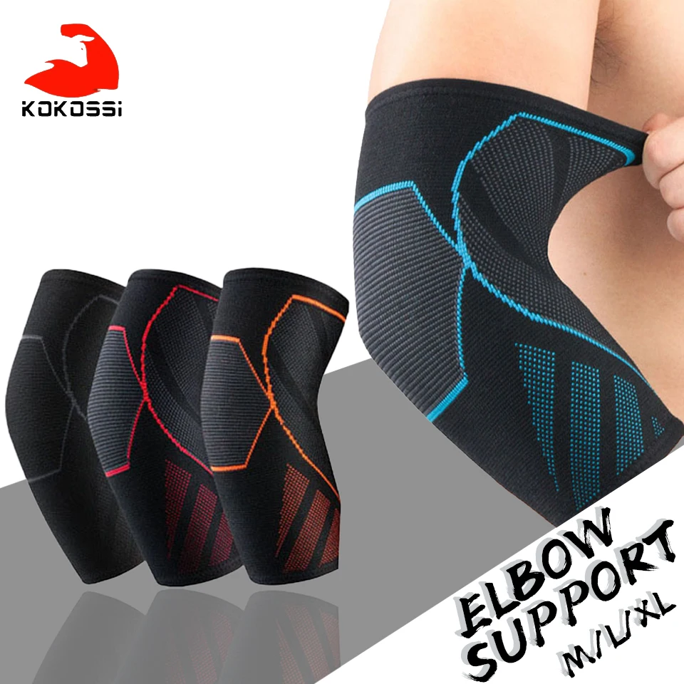 

KoKossi 1PCS Compression Elbow Support Pads Elastic Brace for Men Women Basketball Volleyball Fitness Protector Arm Sleeves