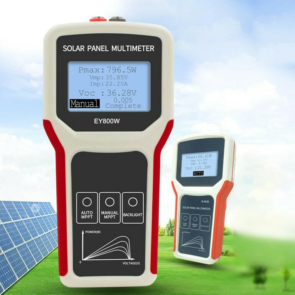 

ey800w lcd mppt solar panel pv tester smart current voltage multimeter tester digital meter solar power voc tester