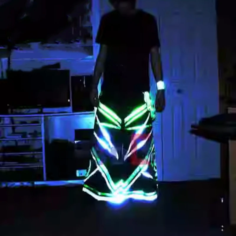 Ярко-зеленый белый цвет костюм для прогулок призраков светоотражающие брюки