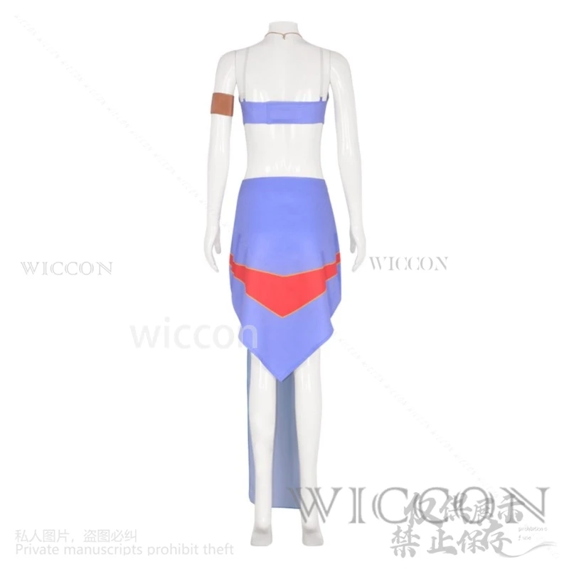 Аниме фильм Атлантида косплей Хэллоуин костюм принцессы Киды синее платье