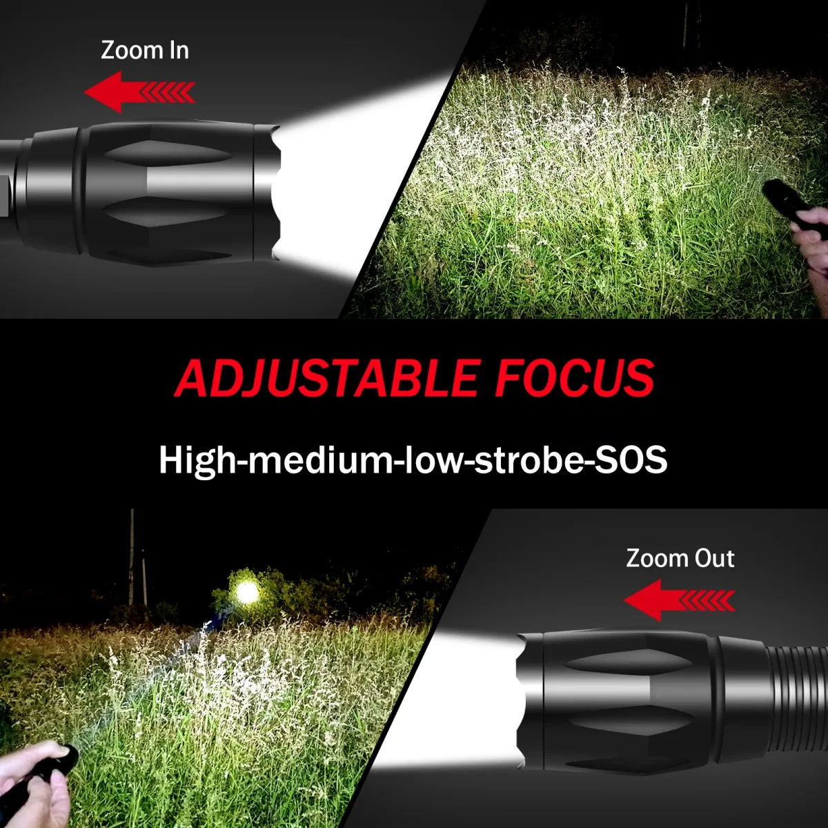 UltraFire A100 тактический фонарь 5 режимов 1000 люмен светодиодный ручной фонарик с