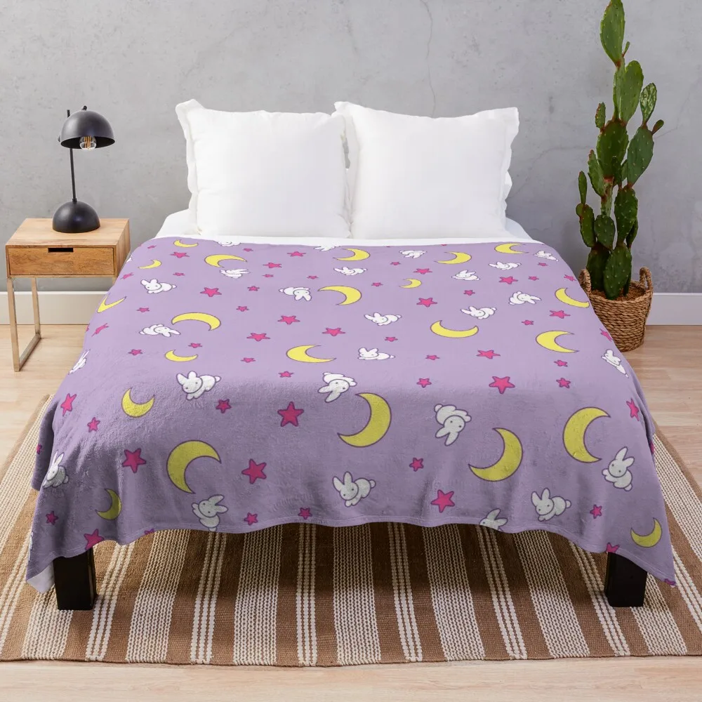 

Usagi Blanket - Sailor Moon - Crescent Moon and Bunny Pattern Throw Blanket Luxury Brand Blanket