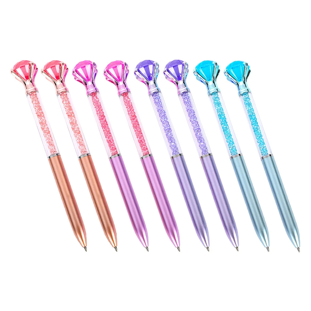 

8 Pcs Household Ballpoint Pen Girl Pens Ergonomic Writing Plastic Diamond Shape