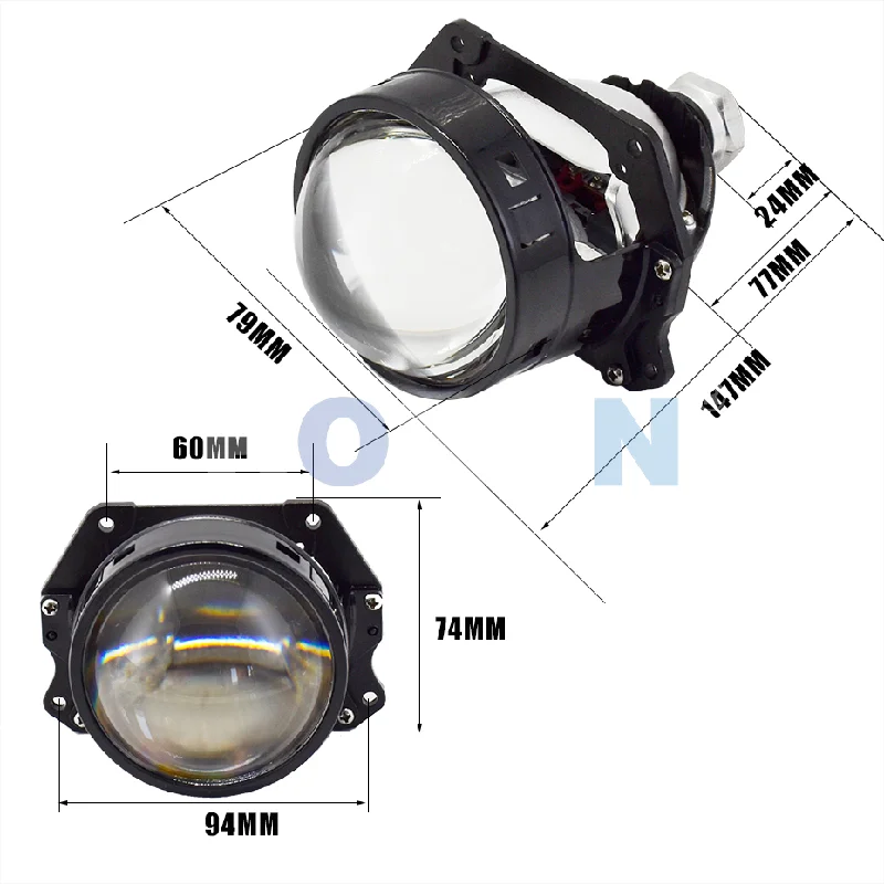 Фото Ronan 40 Вт 3 дюйма Bi-Led объектив проектора 4,3 K 6K 2000LUX для H1 H4 H7 9005/9006 розетка Автомобильная фара модернизация полный комплект №2