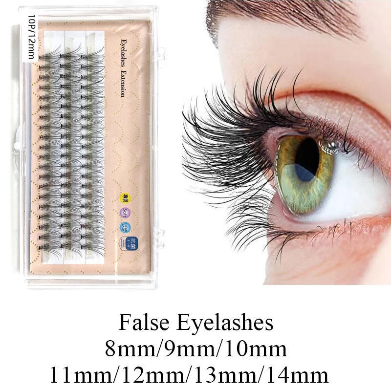 

60 Cluster False Eyelashes Lash Grafting Extension 10D Individual Volume Fake Lash Natural Faux Mink DIY Beauty New Eye Makeup