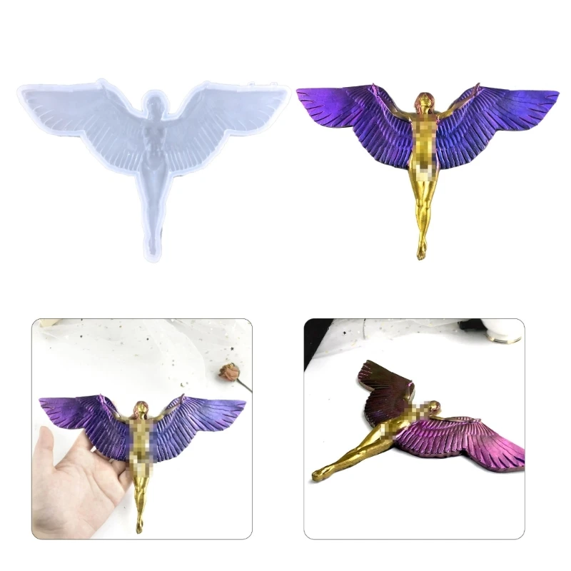 

Wall Hanging Moulds Semi-stereoscopic Wing Angel Silicone Epoxy Mould for DIY Craft Valentines Home Decoration