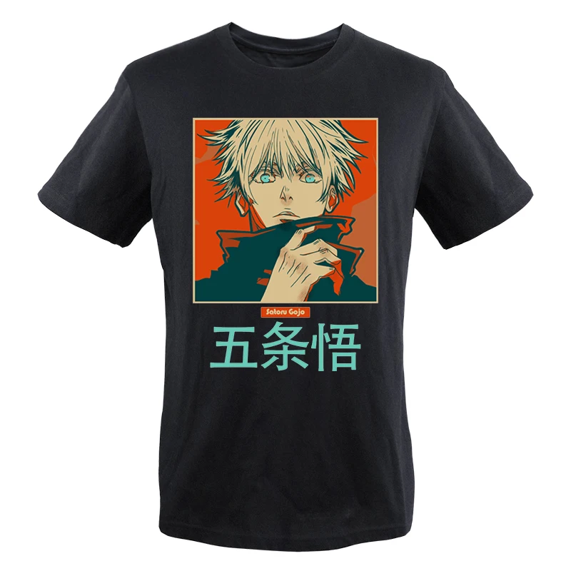 

2023 Summer Mens Tshirts Jujutsu Kaisen Male Gojo Satoru Anime Graphic T-shirt O-neck Printed Clothes Short Sleeve Camisetas