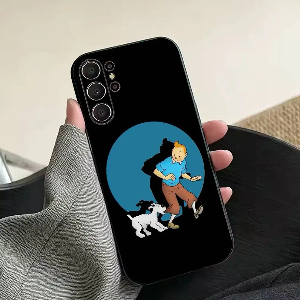 Фото Чехол для телефона «Собака: Приключения Тинтина» для Samsung S26, S24, S21, S22, Plus S23, S30, Ultra, S20, Fe, черный, мягкий силиконовый. №5