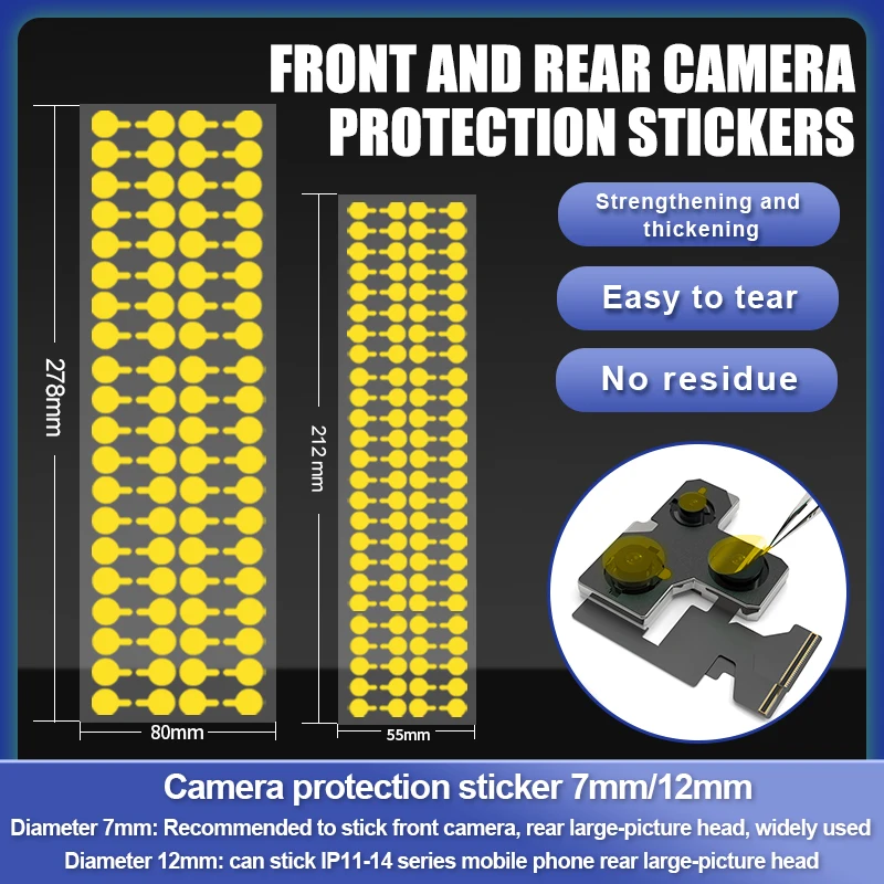 

7mm 12mm Front And Rear Camera Face ID Infrared Dot Matrix Protection Sticker Tape For iPhone Series Repair Tool