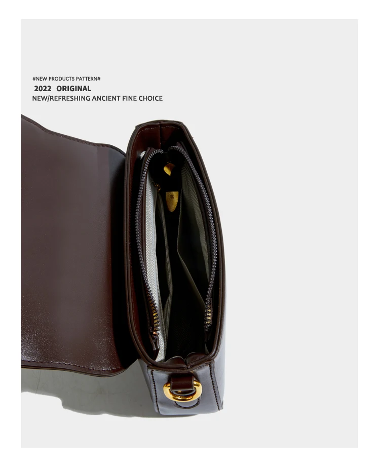 Elmsk 2022 Fashion Single Shoulder Bag French Vintage Gold Buttons Pu Leather Casual Square Bags Women