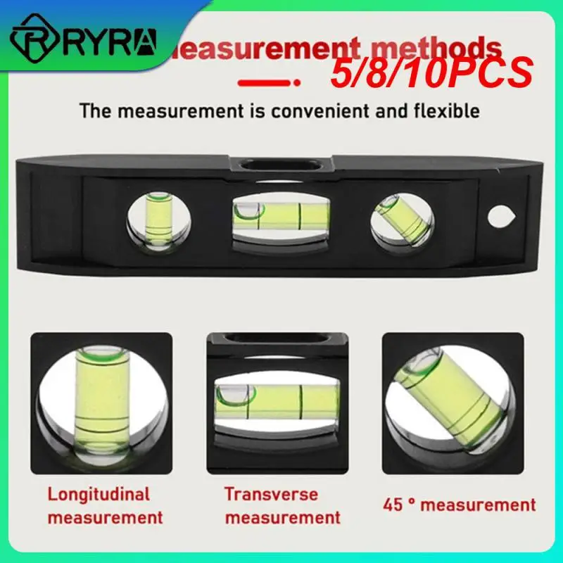 

5/8/10PCS 3 Bubble Machinery Leveller Portable Gradienter High Precision Magnetic Horizontal Ruler Measure Tool Abs Shell