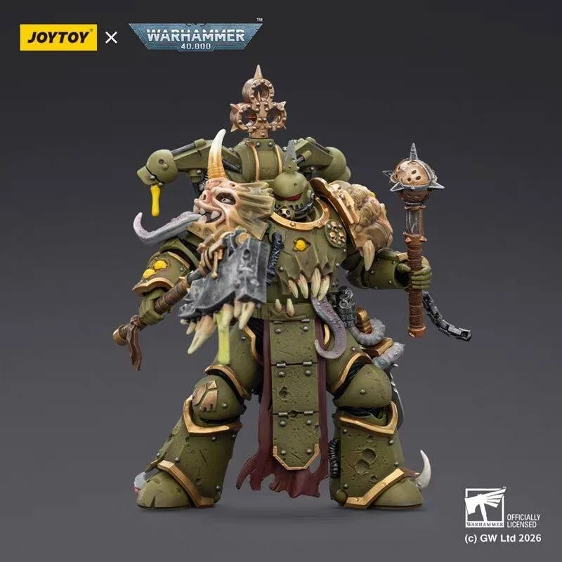 Фото Аксессуары JOYTOY: Фигурка Warhammer 1/18 Death Guard Plague Marine с бутическим топором и ножом-мечом, модель игрушки, подарок для мальчиков №1