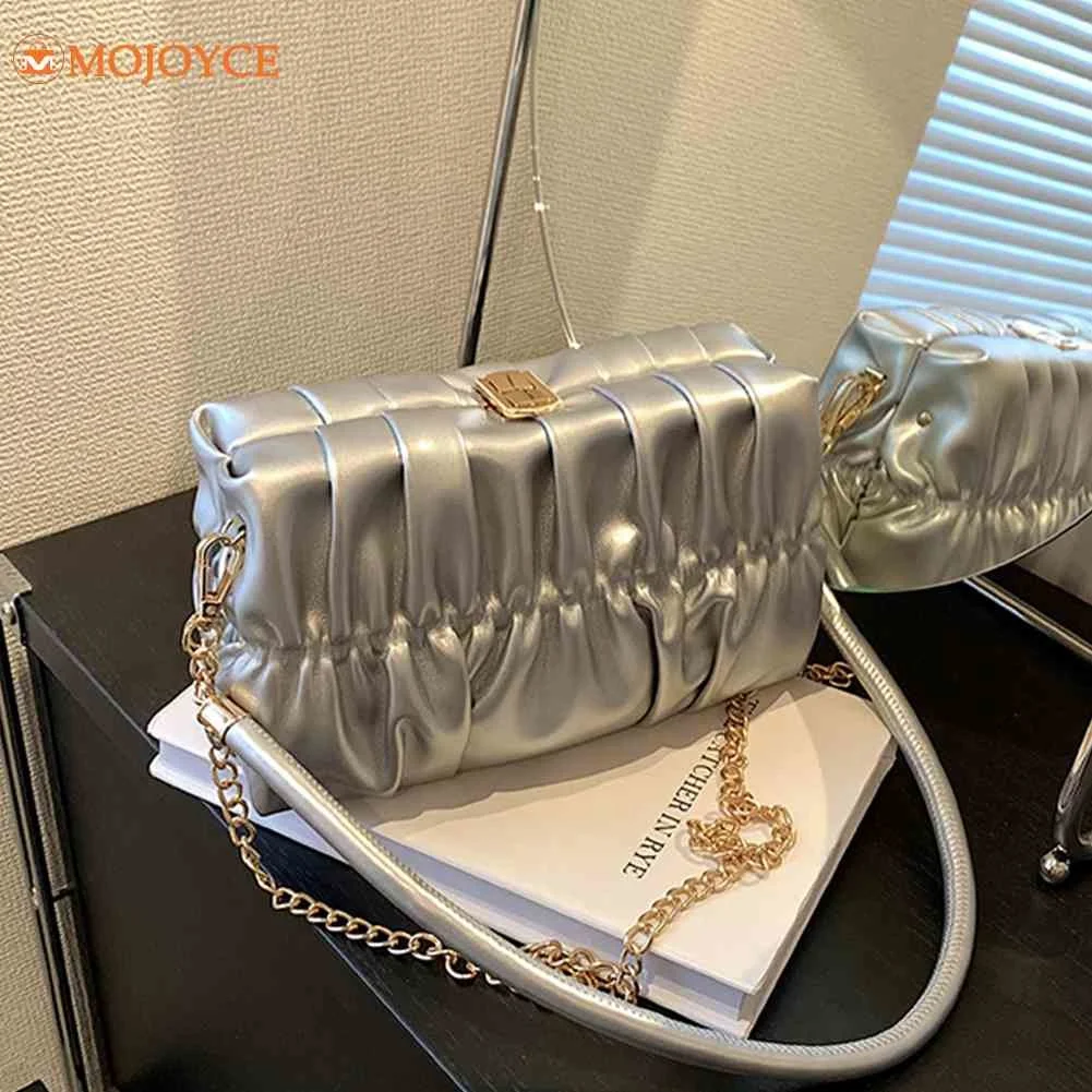 

Сумки для женщин, новинка 2023, роскошные сумки, сумка через плечо из искусственной кожи с двойной цепочкой, водонепроницаемая женская сумка через плечо, плиссированные сумки-тоуты
