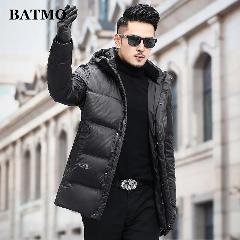

BATMO 2022 Новое поступление зимние 90% белый утиный пух куртки с капюшоном мужские парки, размер Женский, 20825