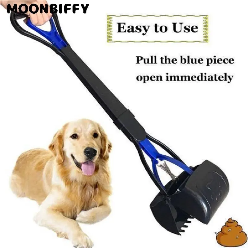 Pet Pooper Scooper for Dog Jaw Clamp Heavy Duty Long Handle Poop Scooper for Large Medium Small Dog Cat for Grass Gravel Pick Up