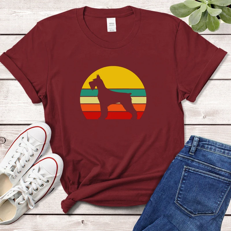 

Футболка женская, в ретро стиле, с рисунком заката, жизнь, подарок влюбленных собак, винтажная