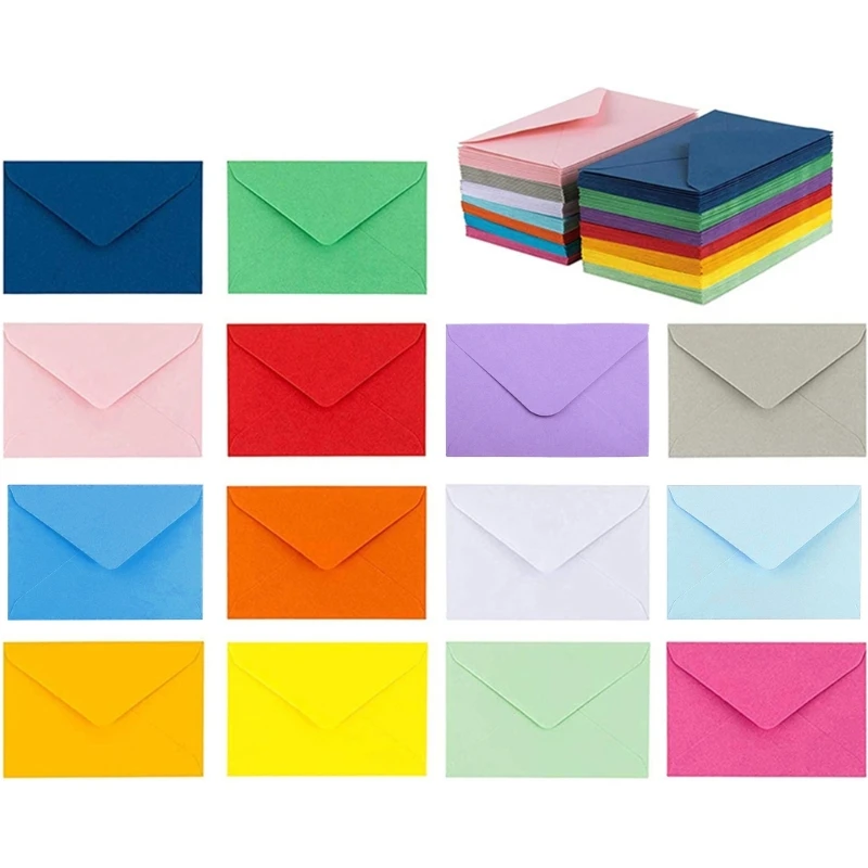 

10pcs Candy Color Kraft Paper Color Blank Envelopes Assorted Colors for Invitations Birthday Graduation Baby Shower