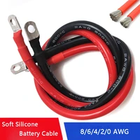 super soft silicone battery connection cable 86420awg with m6 m8 m10 tinned copper lugs for inverterbatterycar ups
