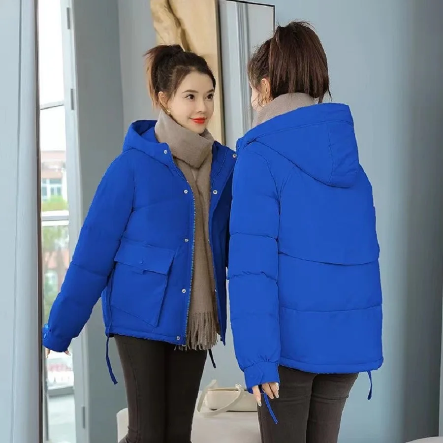 Winter Hooded Loose Solid Oversized 3XL Jacket Women Parkas Warm Thick Cotton Padded Coat Fluffy Snow Wear Korean Outwear 2022