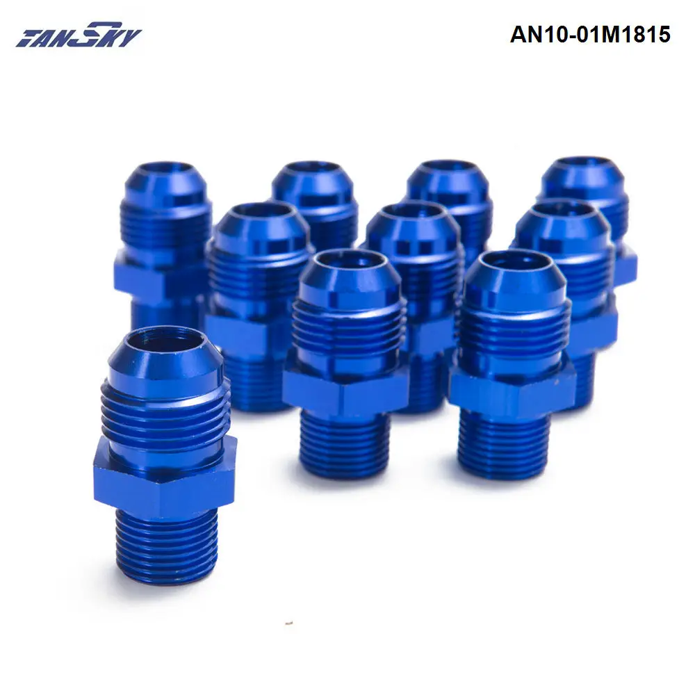 Aluminum Straight Male Hose End Connector Fitting Adapter For Oil Cooler/ Fuel Tank/Fuel Pump AN10-01M1815