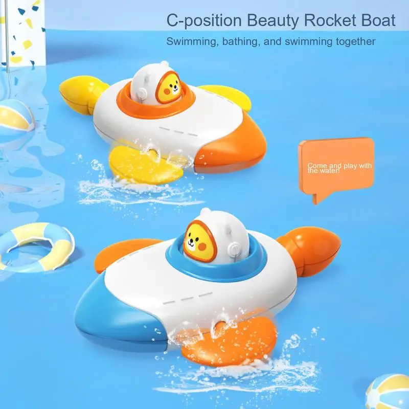 

Детские Игрушки для ванны, забавное пространство, ракетный корабль, бассейн, заводные игрушки, детская ванная комната, брызги воды, игра в воду