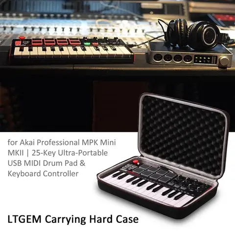 LTGEM дорожная переносная чехол для Akai Professional MPK Mini MKII & MPK Mini Play 25-клавишный USB MIDI контроллер клавиатуры (только сумка!)