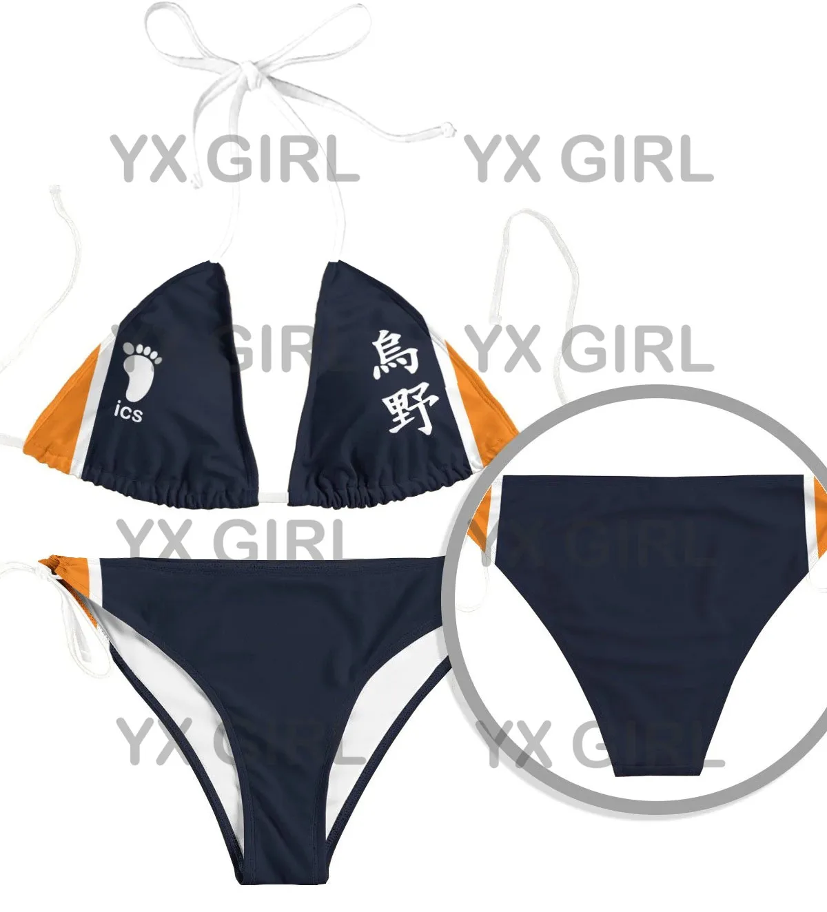 YX GIRL team-karasuno-bikini-swimsuit  3D All Over Printed Sexy Bikini Summer Women For Girl Beach Swimsuit Cosplay Clothes