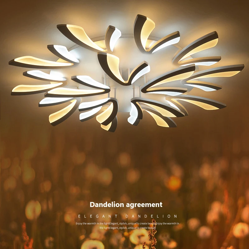 

Modern LED ceiling chandelier lights for living room bedroom Dining Study Room White Black Body AC90-260V Chandeliers Fixtures