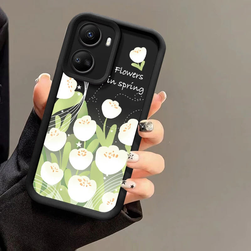 Мягкий силиконовый чехол с цветочным принтом тюльпана для Huawei Pura 50 70 Pro nova Y90 9 10 SE 11