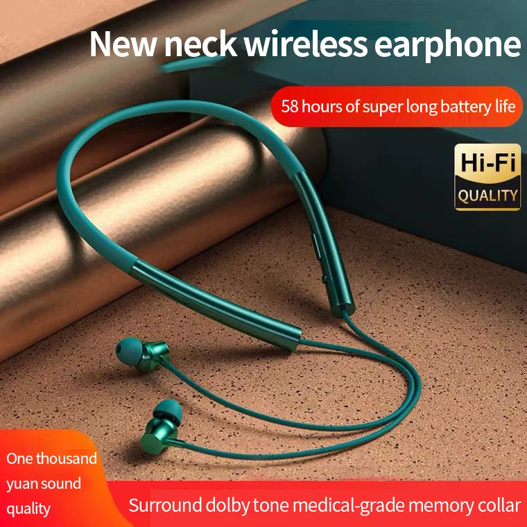

Music Earplugs Noise Reduction Neck Type Sport Ear Headset Hifi Stereo Binaural Running Bluetooth Headphones Bluetooth Earphones
