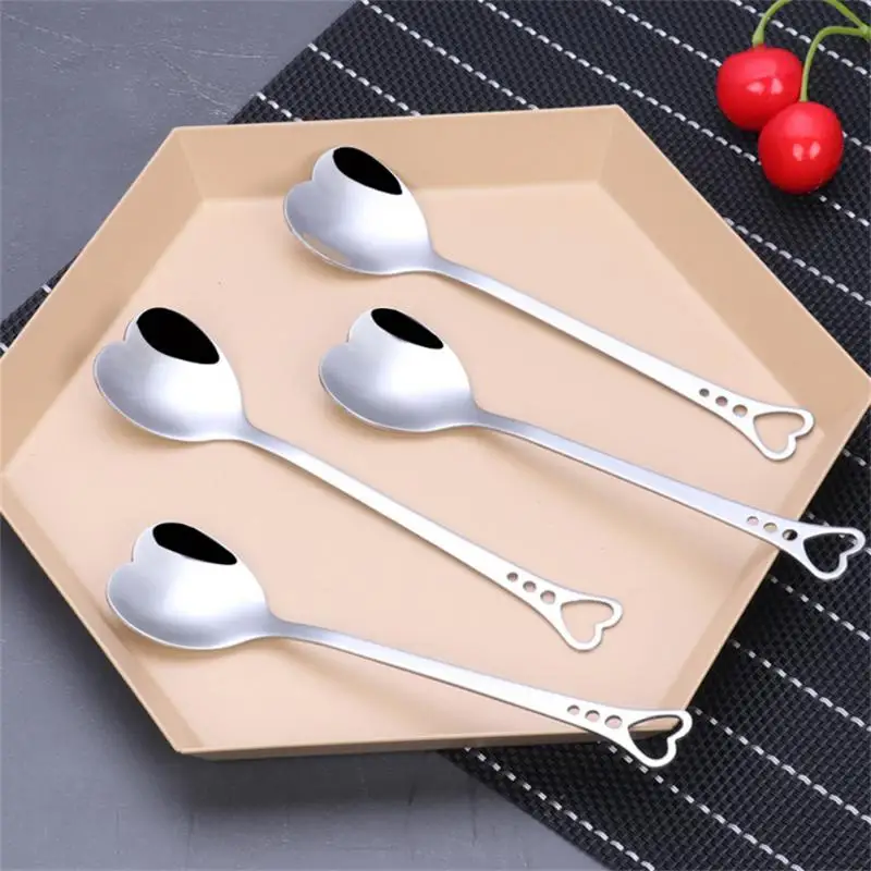 

Stainless Steel Heart Shape Coffee Spoon Kitchen Accessories Dessert Sugar Stirring Spoons Teaspoon Dinnerware Spoon