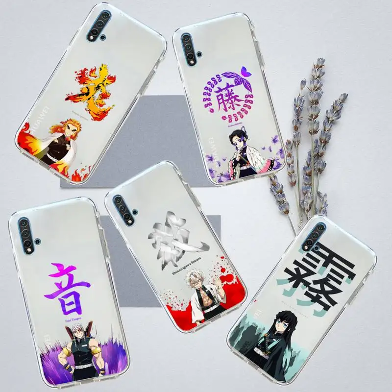 

Demon Slayer japan anime Phone Case Transparent for Huawei honor P mate Y 20 30 40 10 8 5 6 7 9 i x c pro lite prime smart