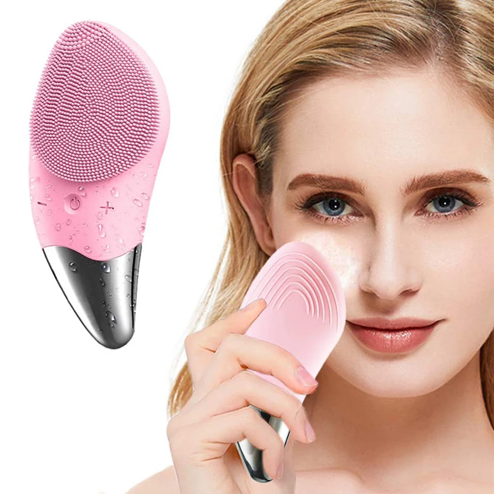 

Mini Electric Facial Cleansing Brush Ultrasonic Silicone Face Cleaner Deep Pore Cleaning Skin Massager Face Cleaner Brush Device
