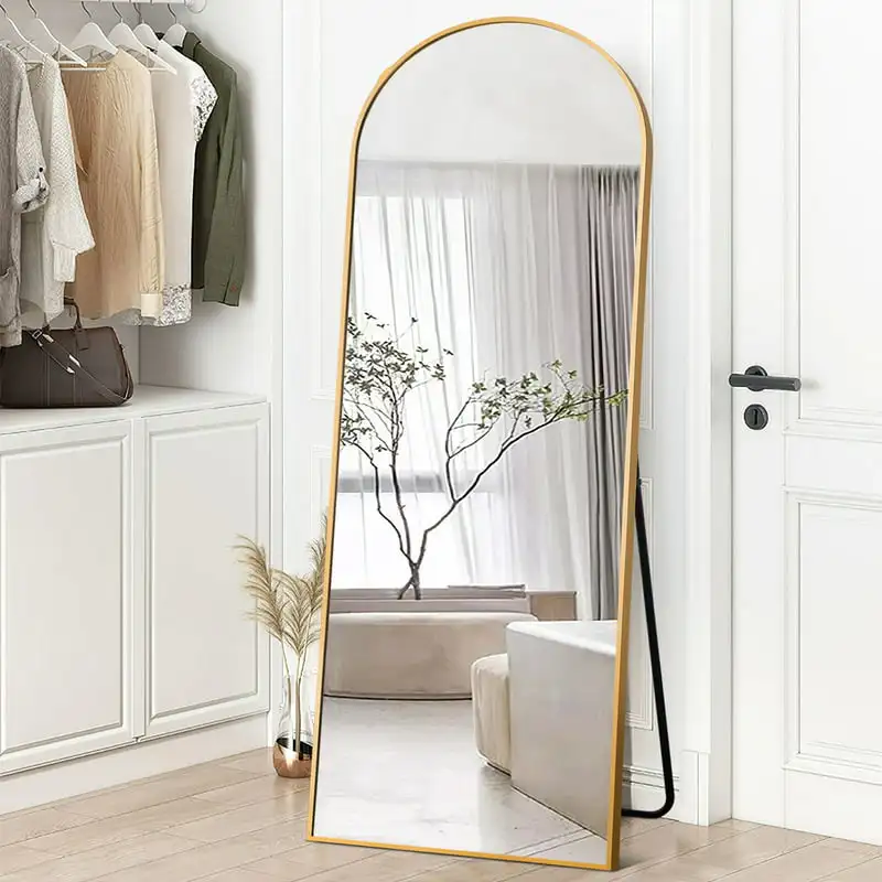 

in x 65 in Gold Modern Floor Mirror