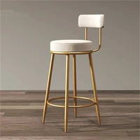 gold bar nordic dining chair counter design velour modern bar soft chair with backrest leisure taburete cocina bar furniture