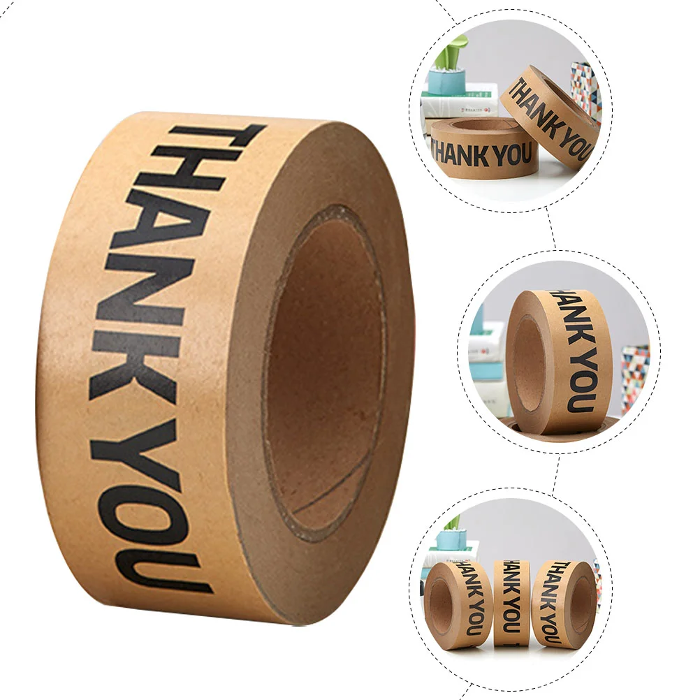 

Tape Thank You Sealing Paper Sticker Packaging Box Stickers Kraft Carton Labels Writable Roll Round Craft Gummed Packing