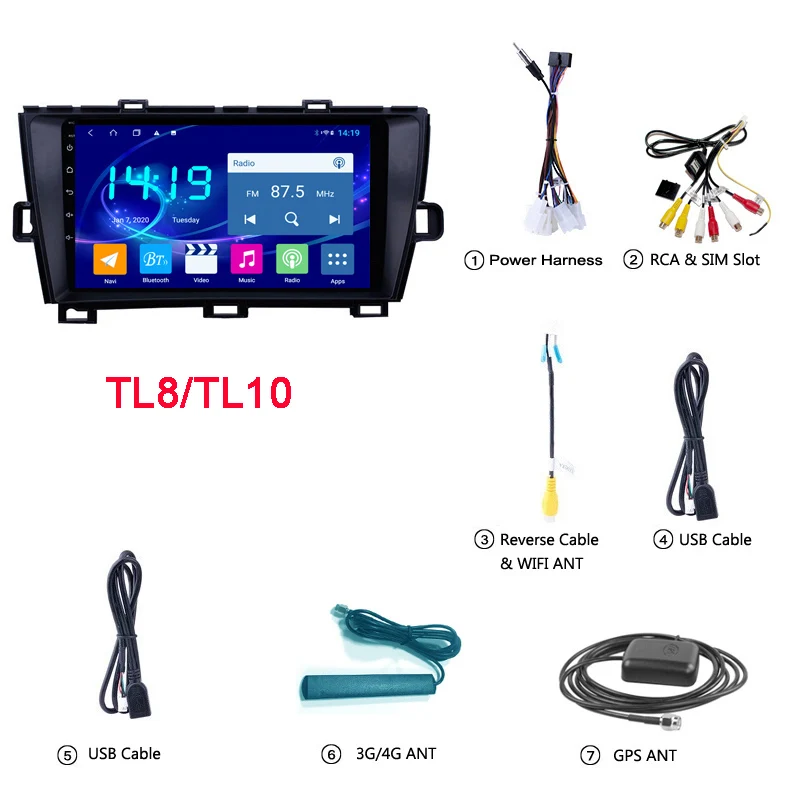 $99.90 Android 10 For Toyota Prius 2009 2010 2011 2012 2013 Multimedia Stereo Car DVD Player Navigation GPS Radio
