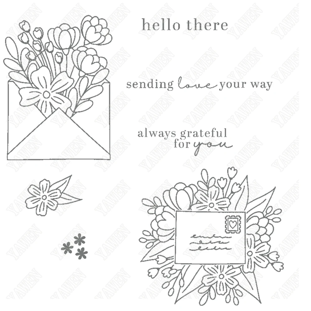 Цветочные конверты металлические Вырубные штампы и прозрачные Новое