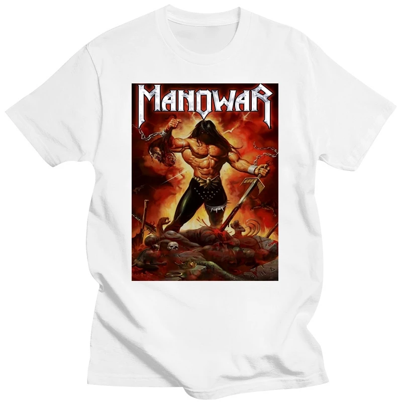 Редкий мановар рассвет битвы 2002 Футболка США повторная печать